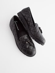 Black Forever Comfort® With Motionflex Leather Quilted Slip On Shoes - Image 6 of 8