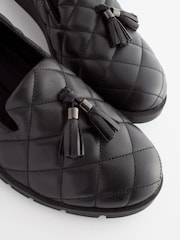 Black Forever Comfort® With Motionflex Leather Quilted Slip On Shoes - Image 7 of 8