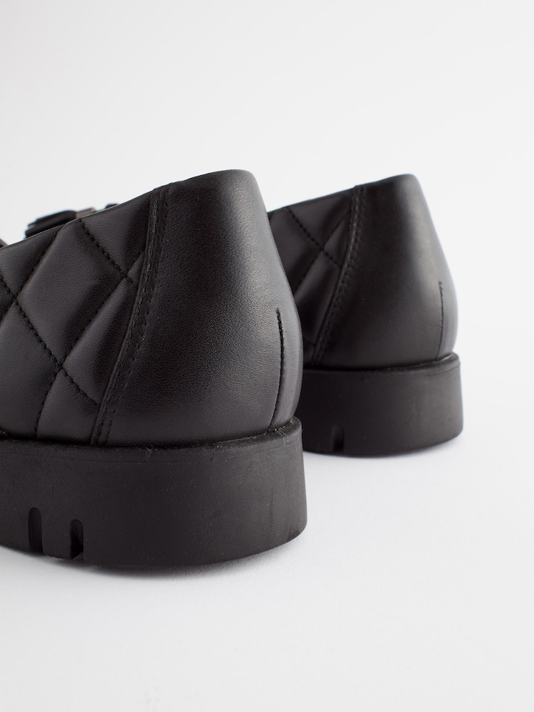 Black Forever Comfort® With Motionflex Leather Quilted Slip On Shoes - Image 8 of 8