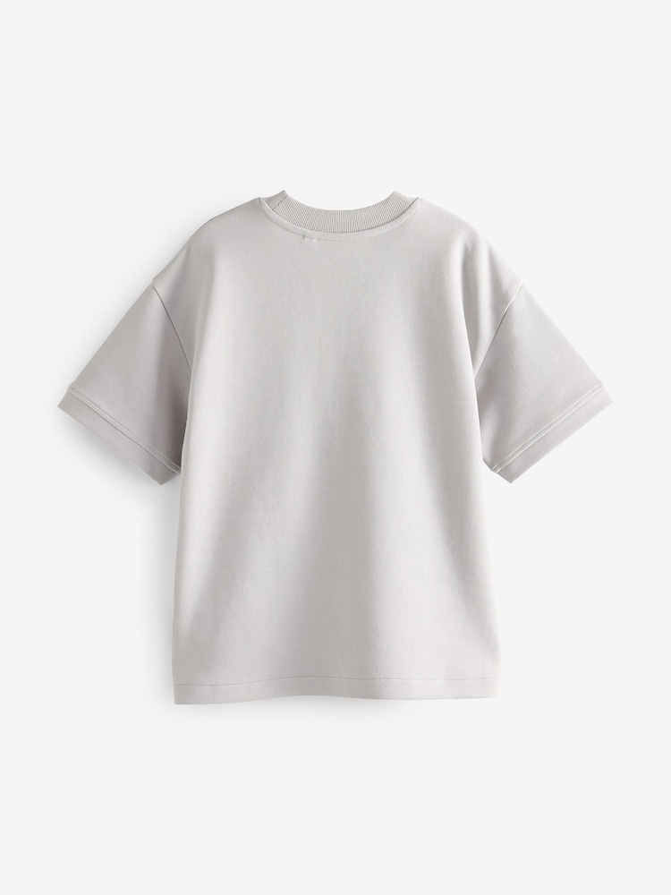 Grey Relaxed Fit Heavyweight T-Shirt (3-16yrs) - Image 2 of 3