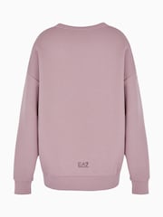 وردي - سويت شيرت تلبيس واسع بشعار EA7 من تشكيلة Ventus 7 من Emporio Armani - صورة 2 من 3