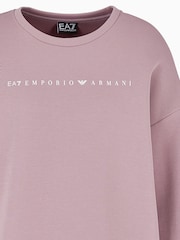 وردي - سويت شيرت تلبيس واسع بشعار EA7 من تشكيلة Ventus 7 من Emporio Armani - صورة 3 من 3