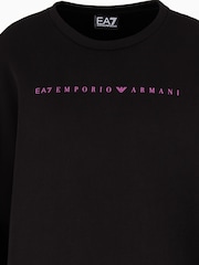 أسود - سويت شيرت تلبيس واسع بشعار EA7 من تشكيلة Ventus 7 من Emporio Armani - صورة 3 من 3