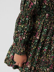 Green Printed Shirred Dress (3mths-8yrs) - Image 3 of 7