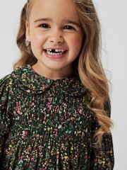 Green Printed Shirred Dress (3mths-8yrs) - Image 4 of 7
