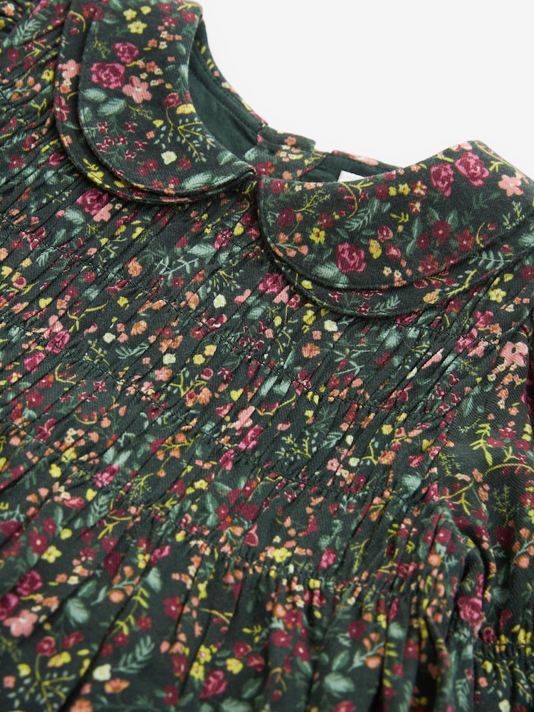 Green Printed Shirred Dress (3mths-8yrs) - Image 7 of 7 Green Printed Shirred Dress (3mths-8yrs) - Image 7 of 7