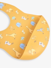 JoJo Maman Bébé Yellow Safari 2-Pack Silicone Bib Set - Image 2 of 7