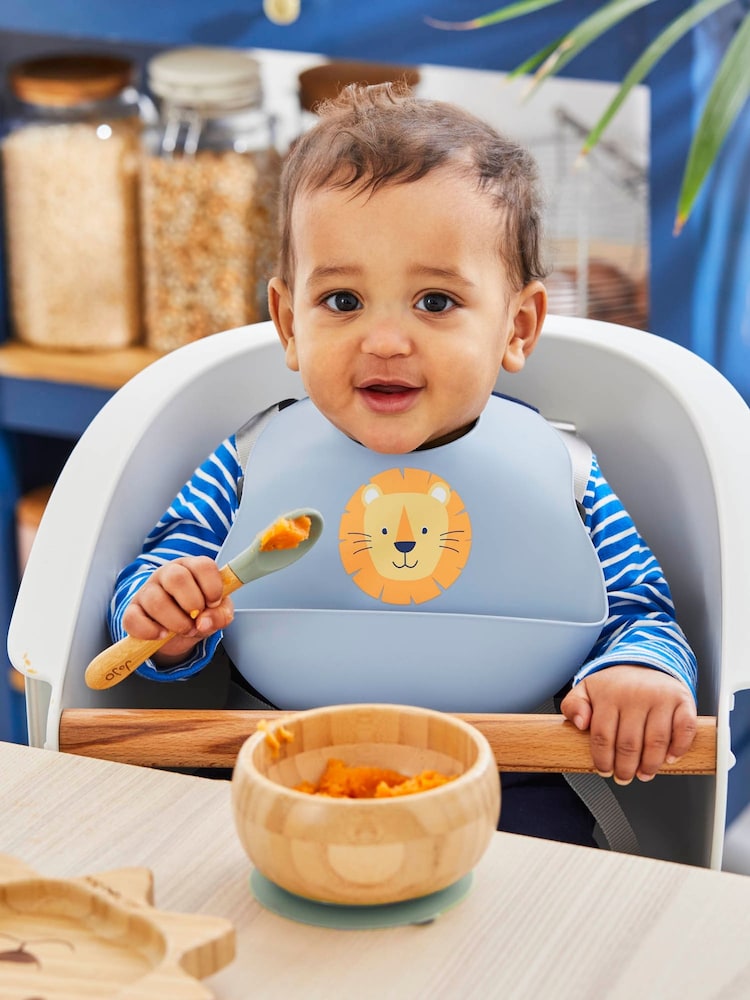 JoJo Maman Bébé Yellow Safari 2-Pack Silicone Bib Set - Image 7 of 7
