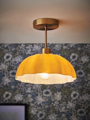 Clarke and Clarke Amber Scalloped Glass Pendant Light - Image 1 of 4