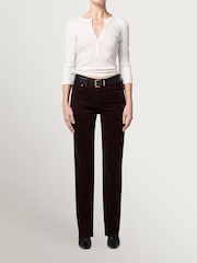 Citizens of Humanity Brown Palma Straight Leg Baby Cord Trousers - Image 1 of 6