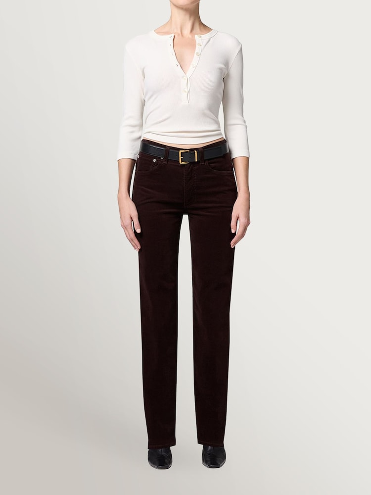 Citizens of Humanity Brown Palma Straight Leg Baby Cord Trousers - Image 1 of 6 Citizens of Humanity Brown Palma Straight Leg Baby Cord Trousers - Image 1 of 6