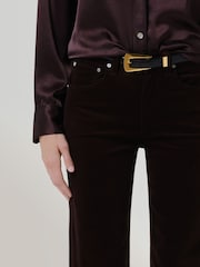 Citizens of Humanity Brown Palma Straight Leg Baby Cord Trousers - Image 3 of 6