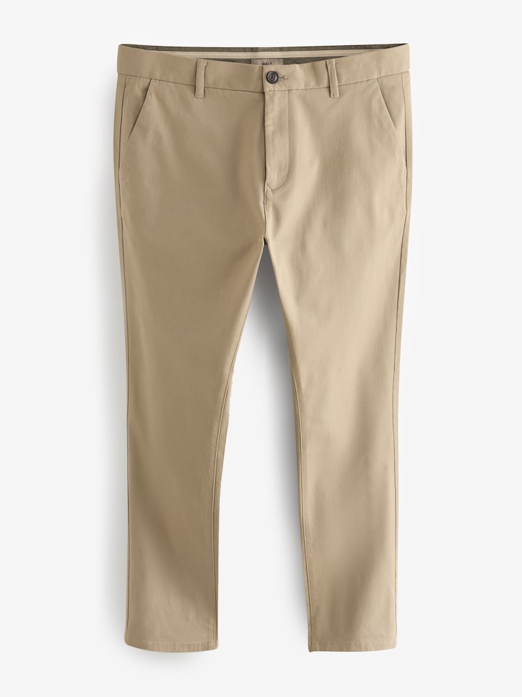 Stone Skinny Fit Stretch Chino Trousers - Image 6 of 9