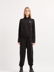 Emporio Armani EA7 Fundamental Logo Zip Through Black Tracksuit - Image 1 of 5