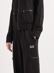Emporio Armani EA7 Fundamental Logo Zip Through Black Tracksuit - Image 5 of 5