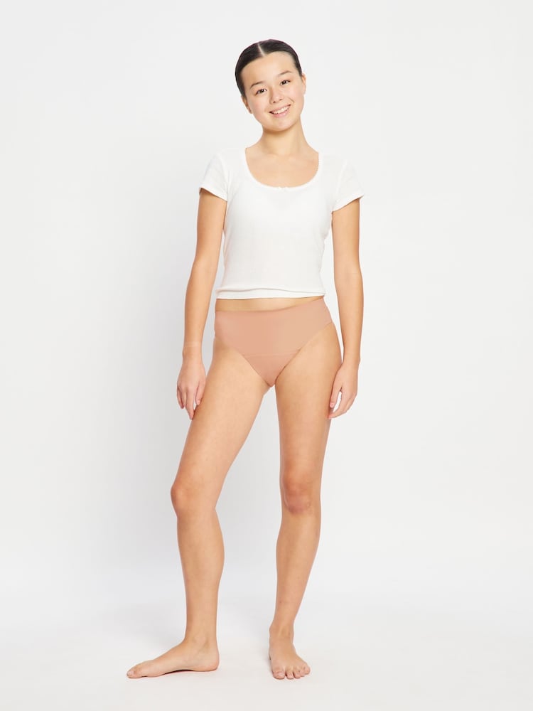 ModiBodi Beige Natural Teen Period- Seamfree Hi-Leg Bikini Moderate Ballet - Image 1 of 8