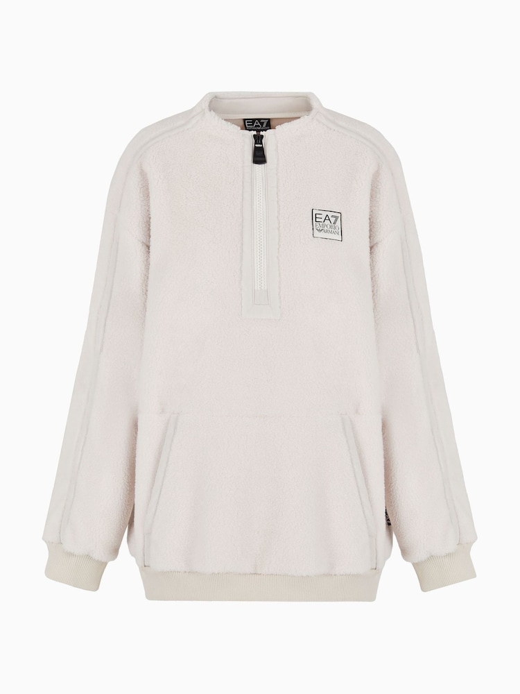 Emporio Armani EA7 Cream Contemporary Teddy Borg Fleece - Image 1 of 3