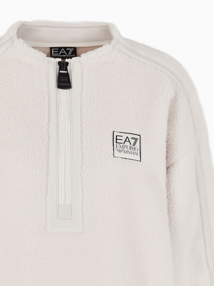 Emporio Armani EA7 Cream Contemporary Teddy Borg Fleece - Image 3 of 3