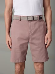Pink Belted Chino Shorts - Image 1 of 9