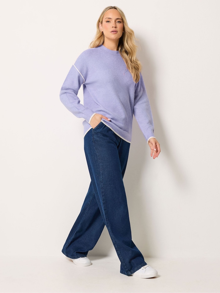 Long Tall Sally Purple Tipped Detail Knitted Jumper - Image 2 of 6 Long Tall Sally Purple Tipped Detail Knitted Jumper - Image 2 of 6