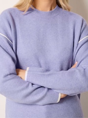 Long Tall Sally Purple Tipped Detail Knitted Jumper - Image 4 of 6