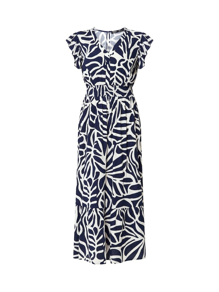 Bleu - Robe longue M&Co Petites tailles à Col V - Image 5 sur 5
