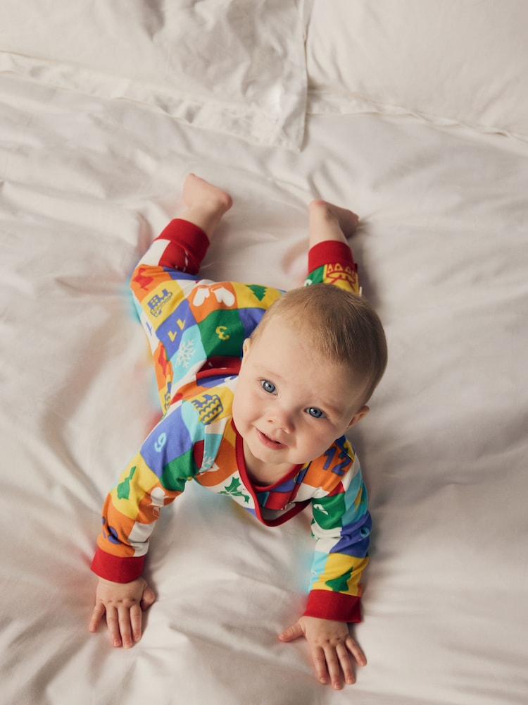 Little Bird by Jools Oliver Multi Colourful Christmas Advent Calendar 100% Cotton Rompersuit - Image 2 of 9