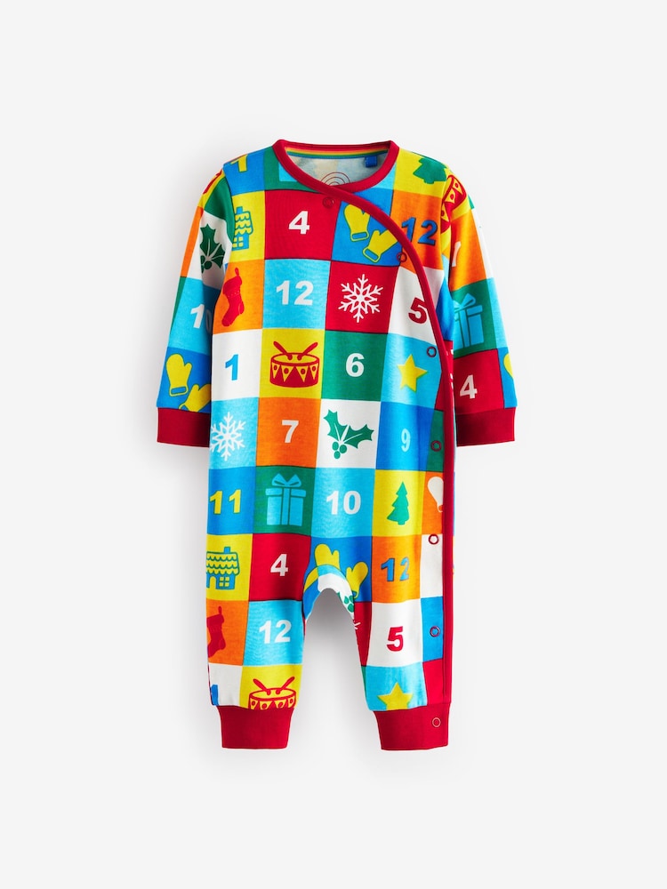 Little Bird by Jools Oliver Calendrier de l'Avent de Noël coloré 100% Coton Rompersuit - Image 6 of 9
