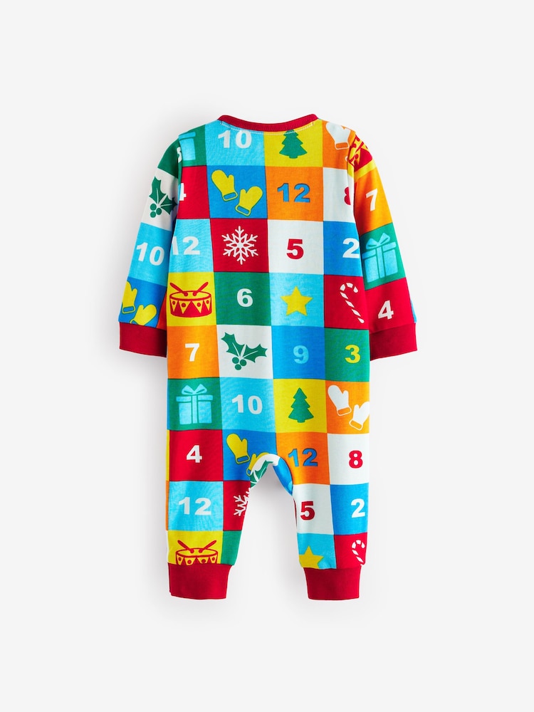 Little Bird by Jools Oliver Calendrier de l'Avent de Noël coloré 100% Coton Rompersuit - Image 7 of 9