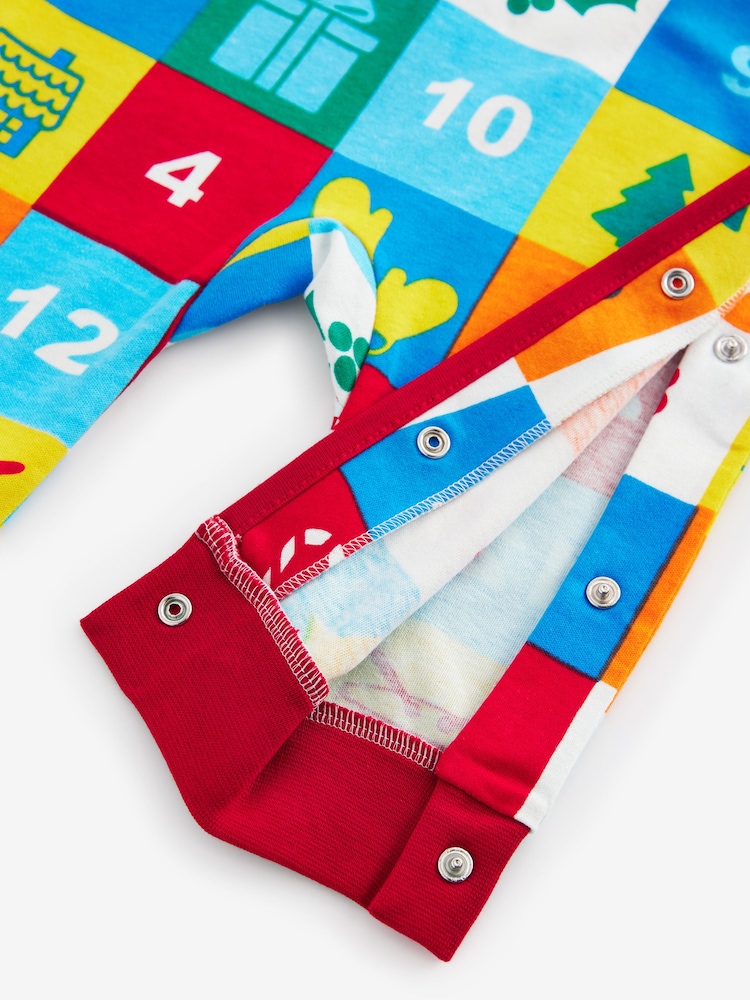 Little Bird by Jools Oliver Multi Colourful Christmas Advent Calendar 100% Cotton Rompersuit - Image 9 of 9