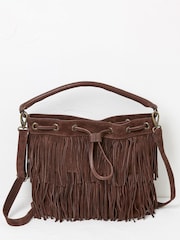 FatFace Brown The Cassidy Tassel Bucket Bag - Image 1 of 1