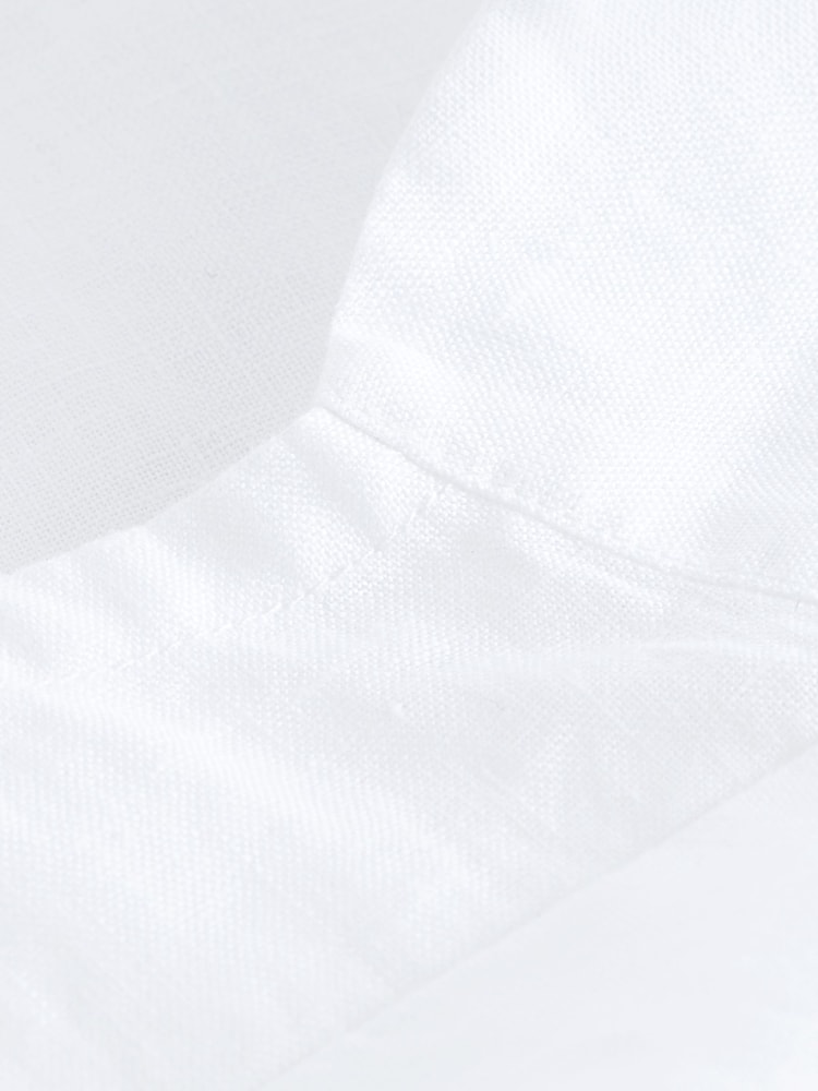 White Premium 100% Linen Wrap Top - Image 5 of 5