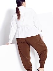 City Chic Cream Pocket Wrap Blouse - Image 2 of 3