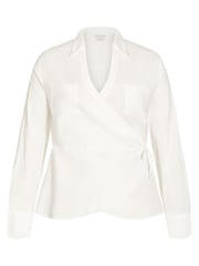 City Chic Cream Pocket Wrap Blouse - Image 3 of 3