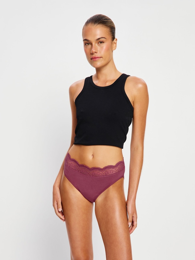 ModiBodi Purple Perio-Sensual Hi Waist Bikini Moderate Plum - Image 1 of 7 ModiBodi Purple Perio-Sensual Hi Waist Bikini Moderate Plum - Image 1 of 7