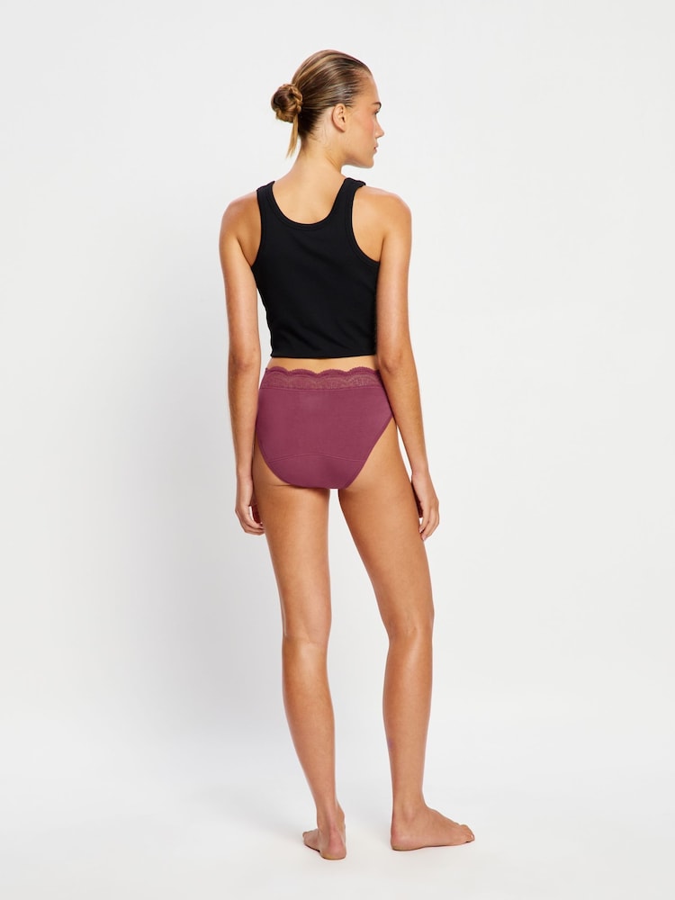 ModiBodi Purple Perio-Sensual Hi Waist Bikini Moderate Plum - Image 2 of 7 ModiBodi Purple Perio-Sensual Hi Waist Bikini Moderate Plum - Image 2 of 7