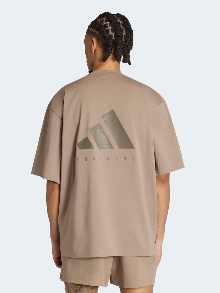 adidas Cream Primelift Workout Oversize T-Shirt - Image 2 of 7 adidas Cream Primelift Workout Oversize T-Shirt - Image 2 of 7