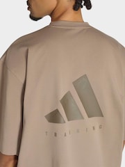 adidas Cream Primelift Workout Oversize T-Shirt - Image 5 of 7