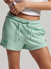 Superdry Green Vintage Logo Embroidered Jersey Shorts - Image 1 of 5