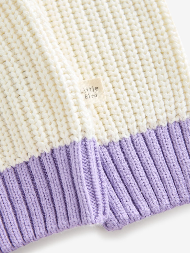 Little Bird by Jools Oliver Pink Striped 100% Cotton Jumper - Image 7 of 7