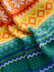 Little Bird by Jools Oliver Multi Adult 100% Cotton Rainbow Christmas Fairisle Pattern Knitted Jumper - Image 7 of 8