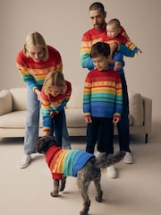 Little Bird by Jools Oliver Multi 100% Cotton Christmas Fairisle Pattern Knitted Rompersuit - Image 3 of 7