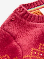 Little Bird by Jools Oliver Multi 100% Cotton Christmas Fairisle Pattern Knitted Rompersuit - Image 6 of 7