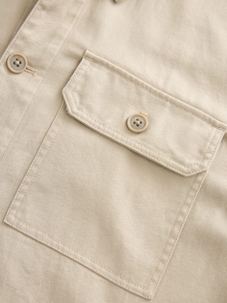 Ecru Cotton Linen Shacket - Image 10 of 10
