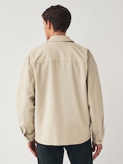 Ecru Cotton Linen Shacket - Image 3 of 10