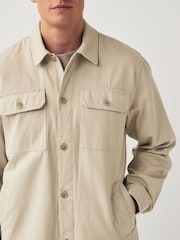 Ecru Cotton Linen Shacket - Image 4 of 10