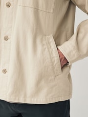 Ecru Cotton Linen Shacket - Image 5 of 10