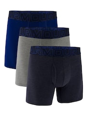 Under Armour Blue/Grey 100% Cotton Performance Boxers 3 Pack - Image 1 of 3
