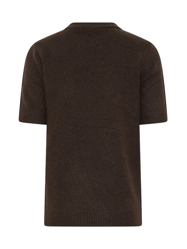 Long Tall Sally Brown Short Sleeve Knitted Jumper - Image 6 of 6 Long Tall Sally Brown Short Sleeve Knitted Jumper - Image 6 of 6