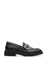 Clarks Black Leather Splend Penny Loafer Shoes - Image 1 of 7